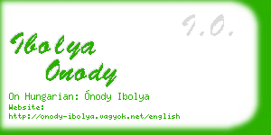ibolya onody business card